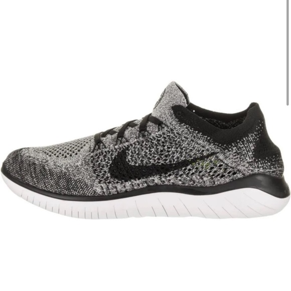 Nike Free RN Flyknit / Men's Size 7 Running Shoes Black Gray Oreo - Picture 7 of 7